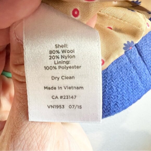 Talbots Pea Coat 6P Royal Blue Wool Blend Lined Italian Fabric Preppy Warm Chic - Picture 7 of 12